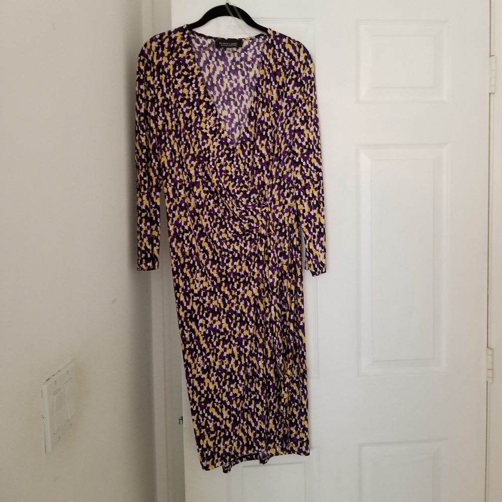 Black Label by Evan Picone Faux Wrap Dress